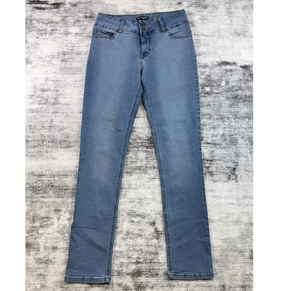 Pierre Cardin Womens Straight‎ Leg Jeans Blue Medium Wash Stretch Size 10